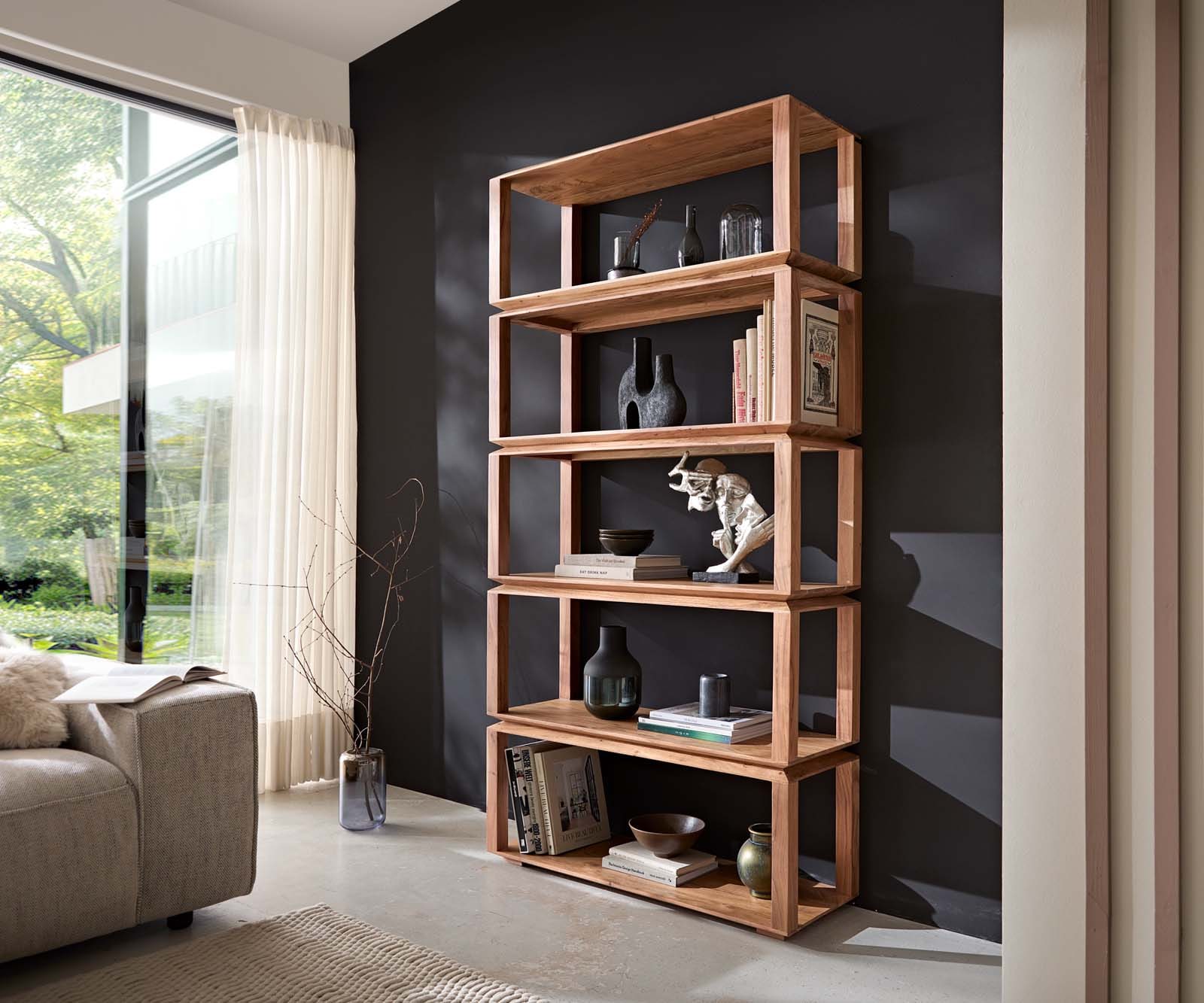 Етажерка Sakura 100x200 cm естествена акация 5 отделения Етажерка Sakura 100x200 cm естествена акация 5 отделения