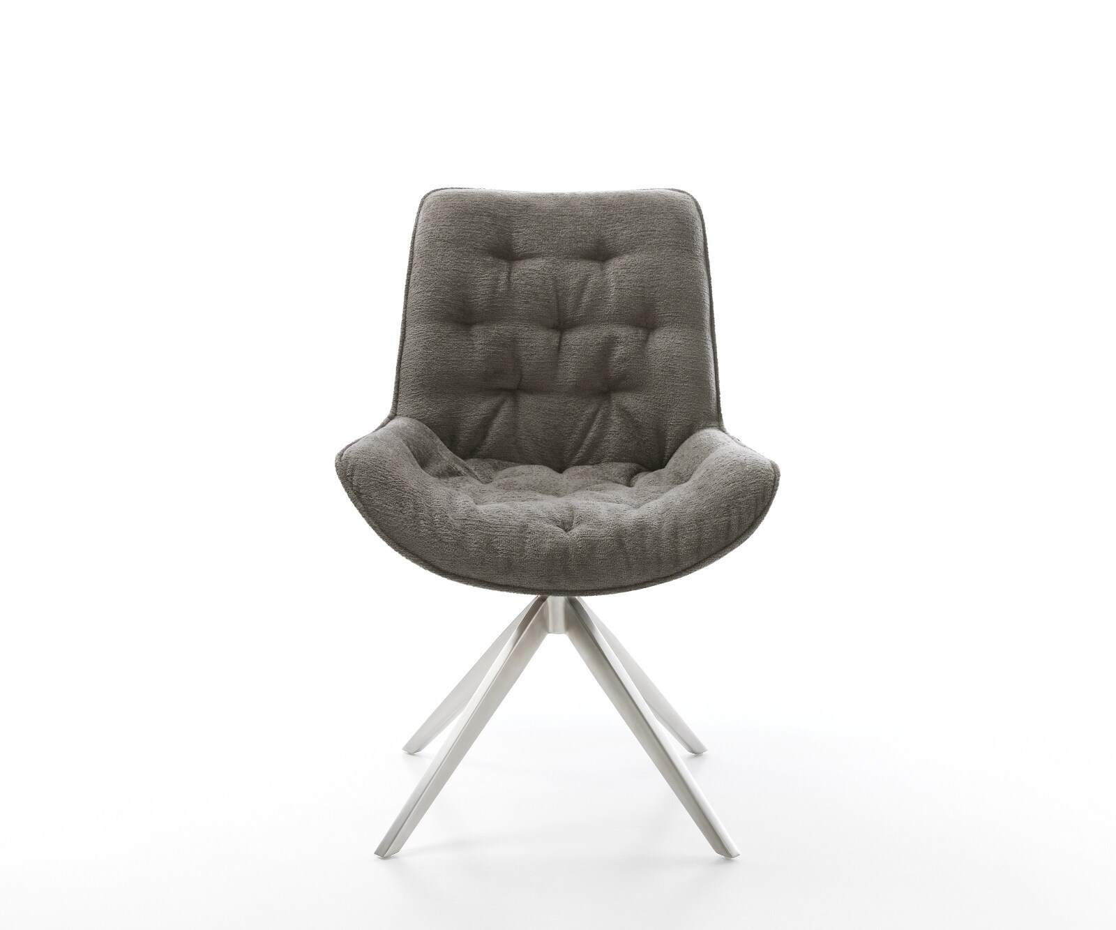 Въртящ се стол Taimi-Flex Bouclé Soft Mud Кръстосана рамка широка Неръждаема стомана Въртене на 360° Люлееща се функция 2