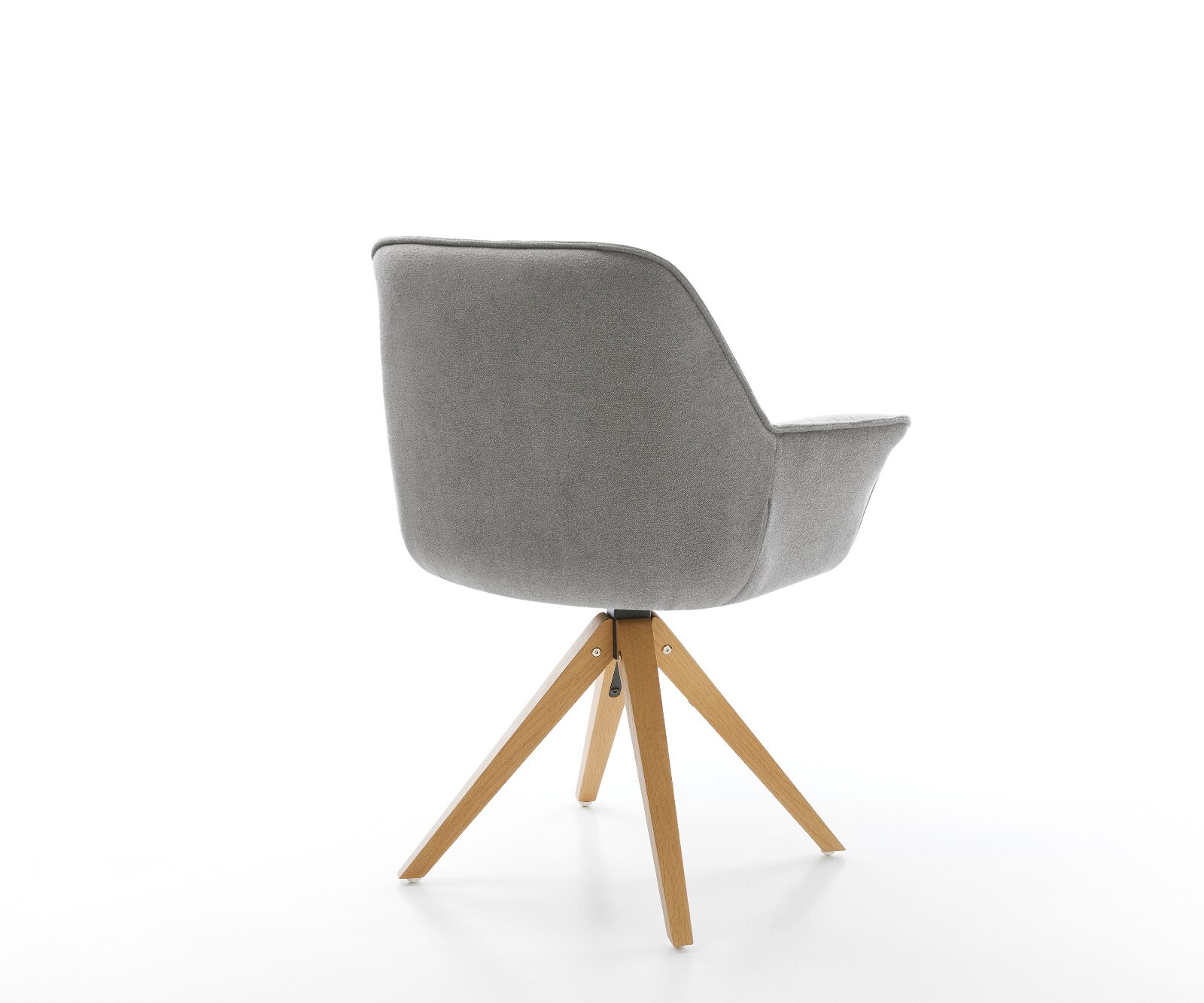 Въртящ се стол Keila-Flex с подлакътници текстуриран плат мека сива дървена рамка ъглов естествен 180° въртене 5