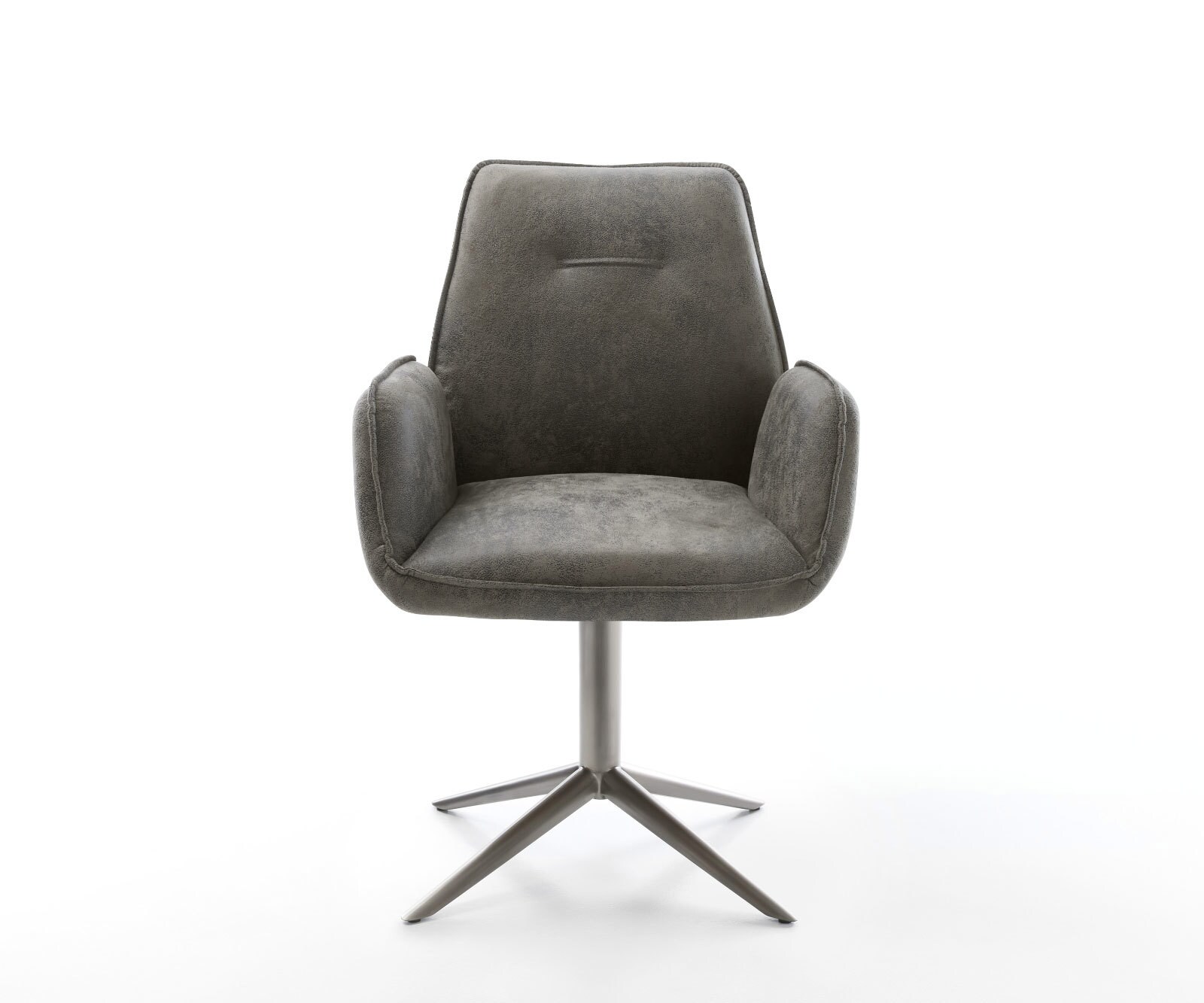 Въртящ се стол Zoa-Flex микрофибър сив антична основа графит 360° въртяща се люлееща се функция сърцевина от джобни пружини 2