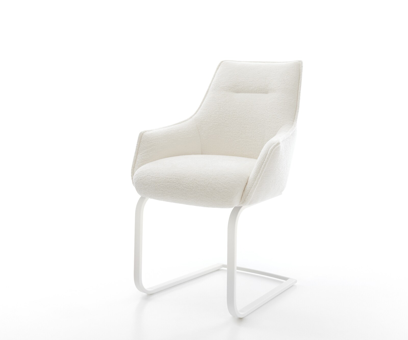 Стол с конзола Alja-Flex с подлакътници Bouclé Soft Beige Стол с конзола Flat White Pocket spring core 1