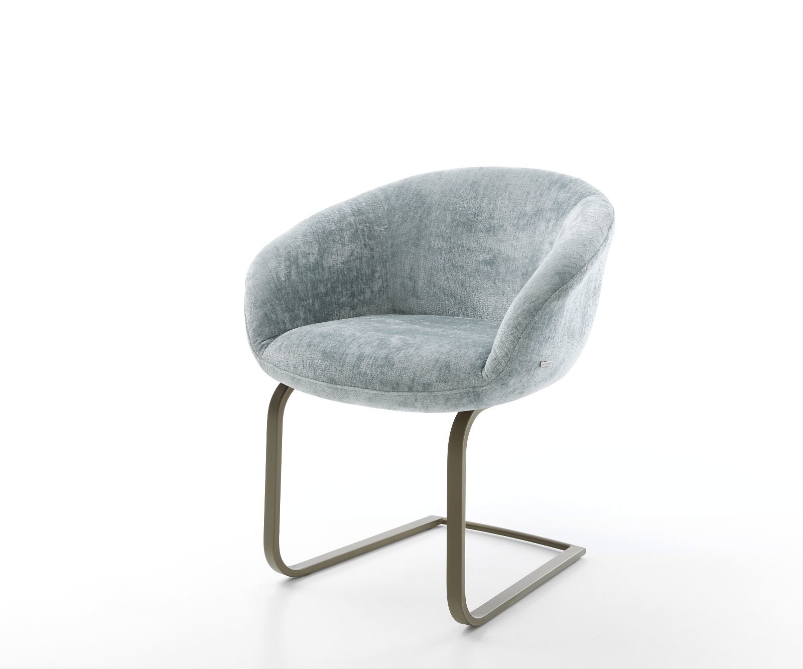 Люлеещ стол с подлакътници Шенил Пастелено син Конзолен крак плосък  Титан Покет пружина Vinka-Flex 1