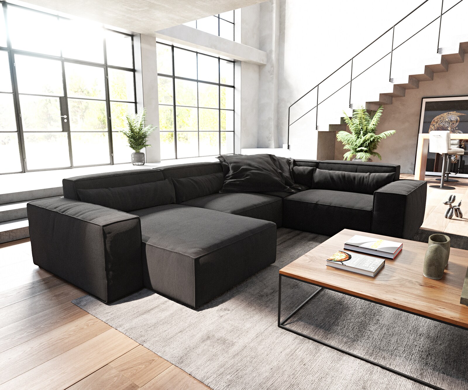  L 330x230 cm Микрофибър Черен Лежанка вариации Sirpio 1