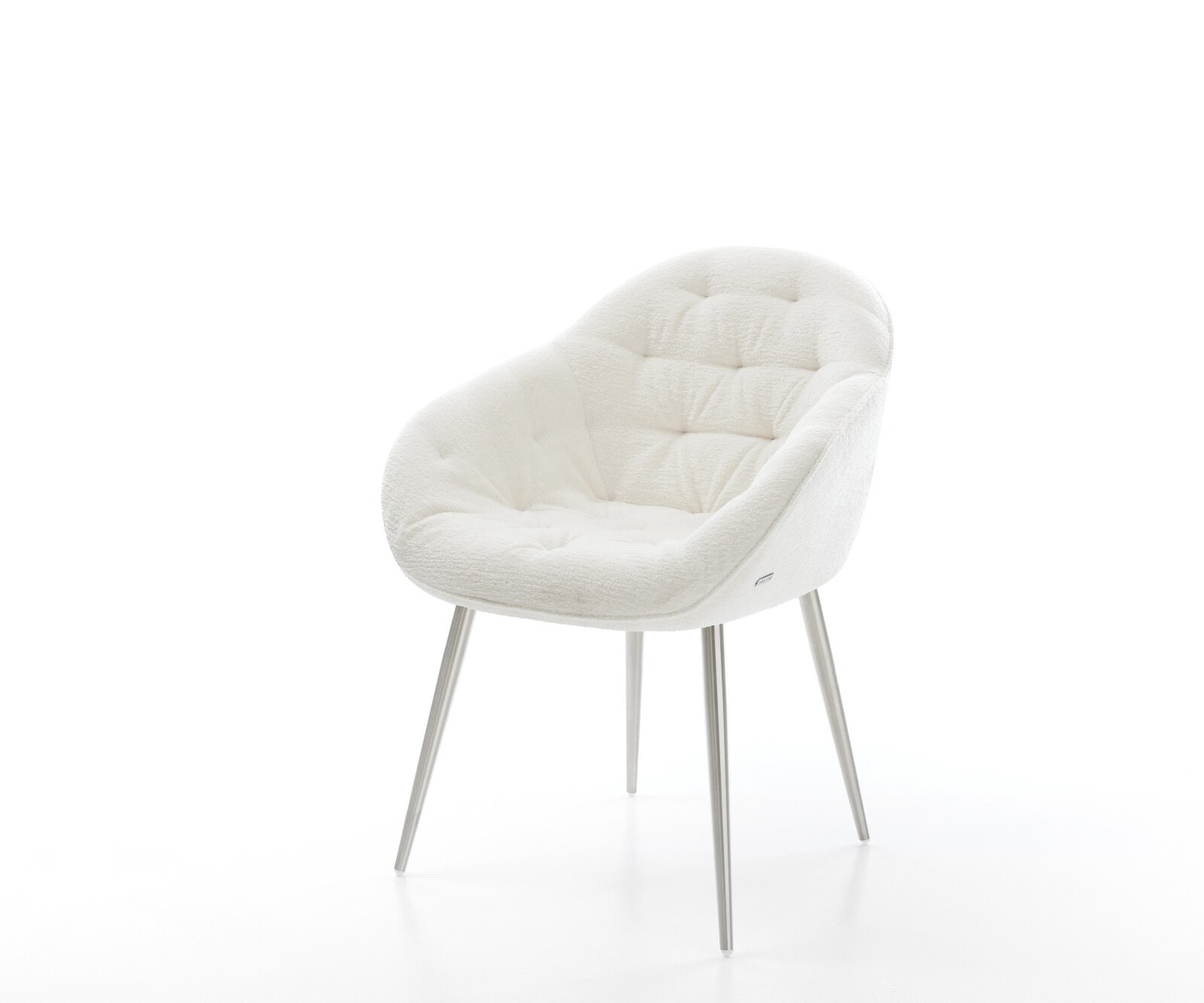 Трапезен стол Gaio-Flex Bouclé Soft Beige 4-футов конусен стол от неръждаема стомана 1