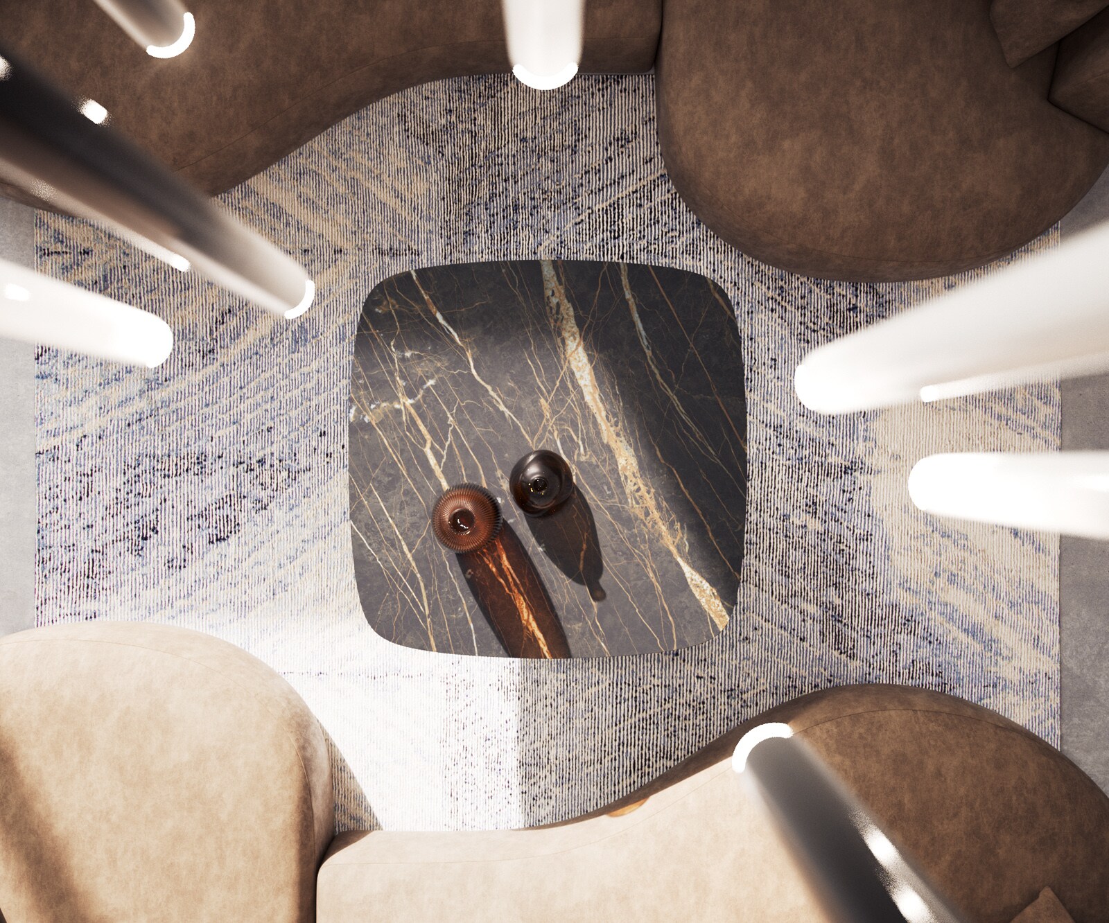 Масичка за кафе Edge Boot 90x90 cm керамика Laminam® Noir Desir Brown Sarity матирана неръждаема стомана 6