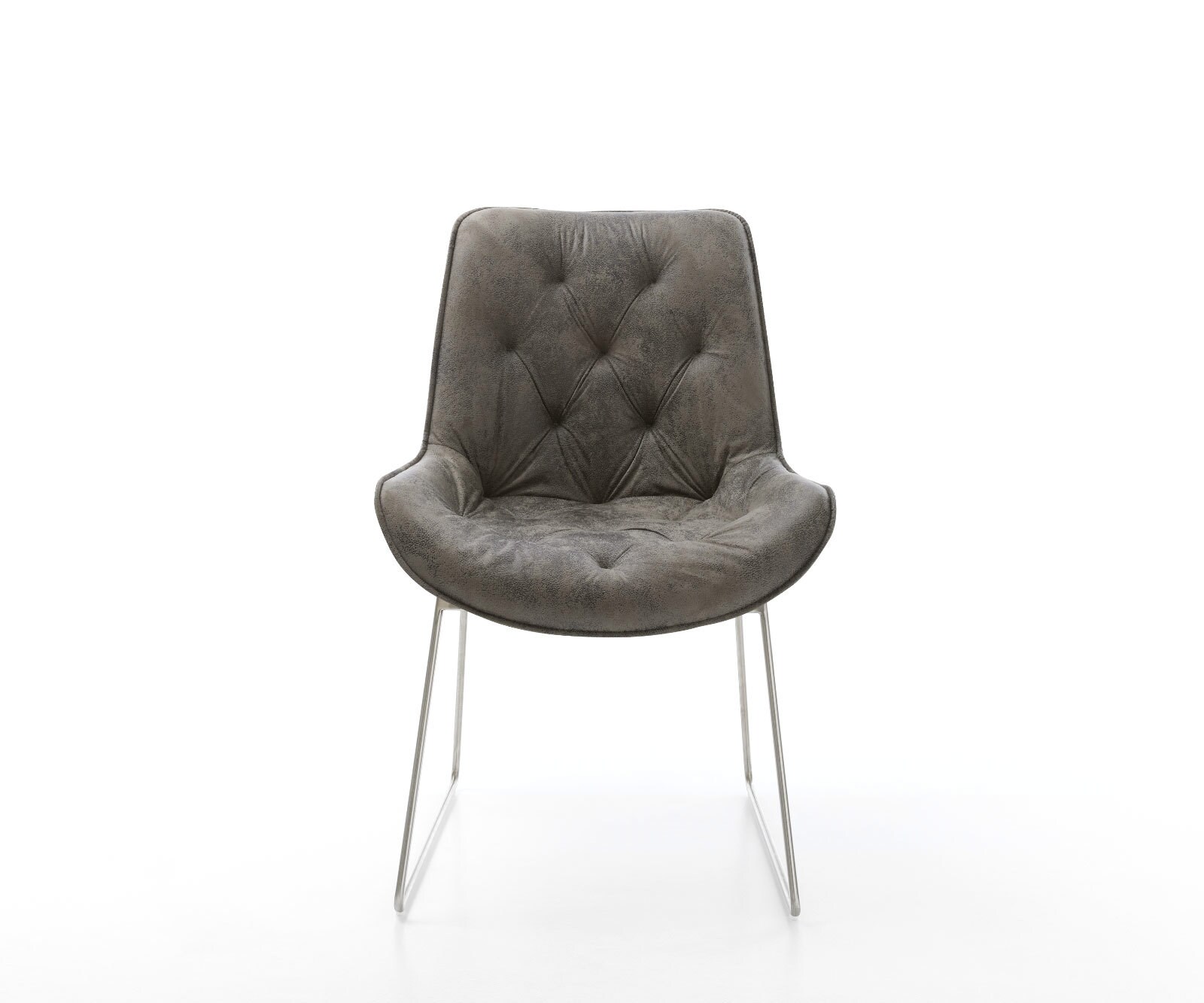 Трапезен стол Сив Антик Извити крака Неръждаема стомана Taimi-Flex 2 Трапезен стол Сив Антик Извити крака Неръждаема стомана Taimi-Flex 2