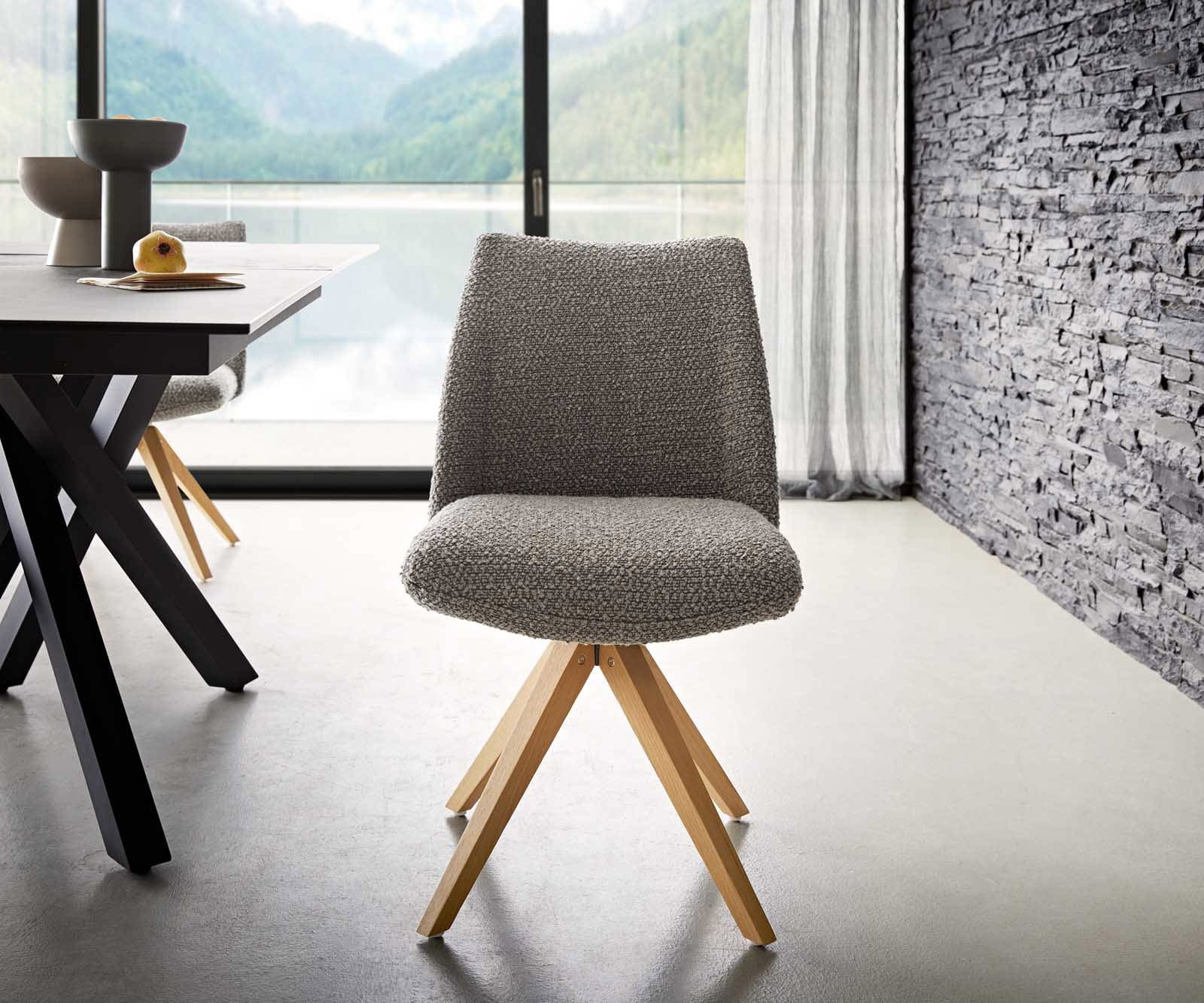 Врътящ се стол Букле СребристСив Дървена рамка  Натурал 180° въртящ се Покет пружина Elso-Flex 1 Врътящ се стол Букле СребристСив Дървена рамка  Натурал 180° въртящ се Покет пружина Elso-Flex 1