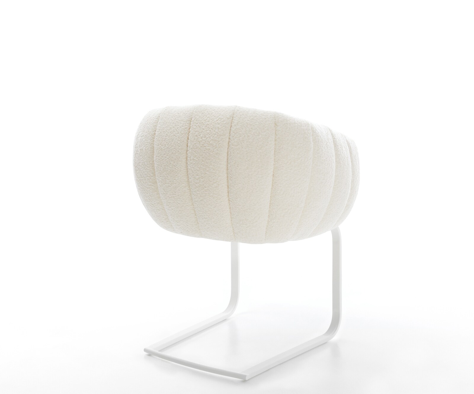 Конзолен стол Jada-Flex, Бяло букле, Стол с конзола Flat White Ядро от джобни пружини 5