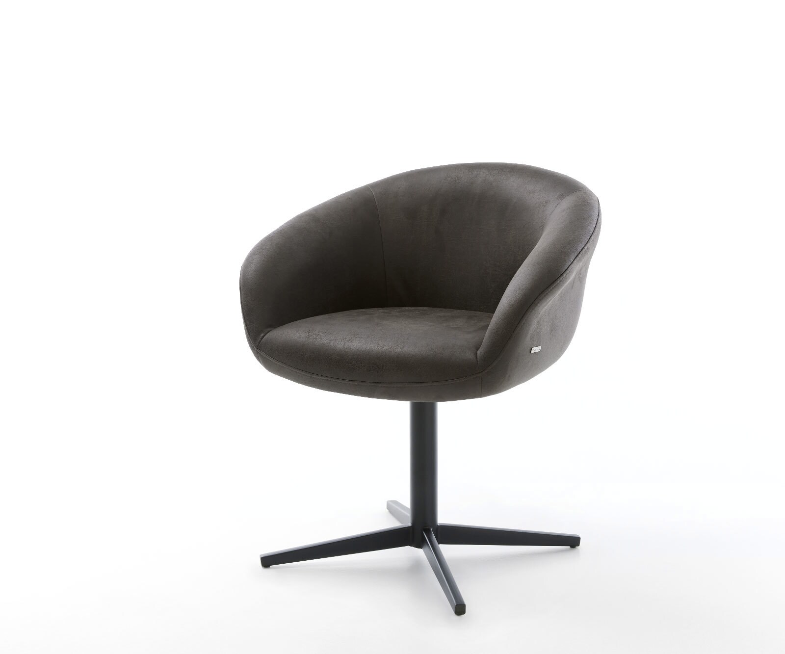 Врътящ се стол с подлакътници Антрацит Винтидж Офис основа Черен 360° въртящ се Покет пружина Vinka-Flex 1