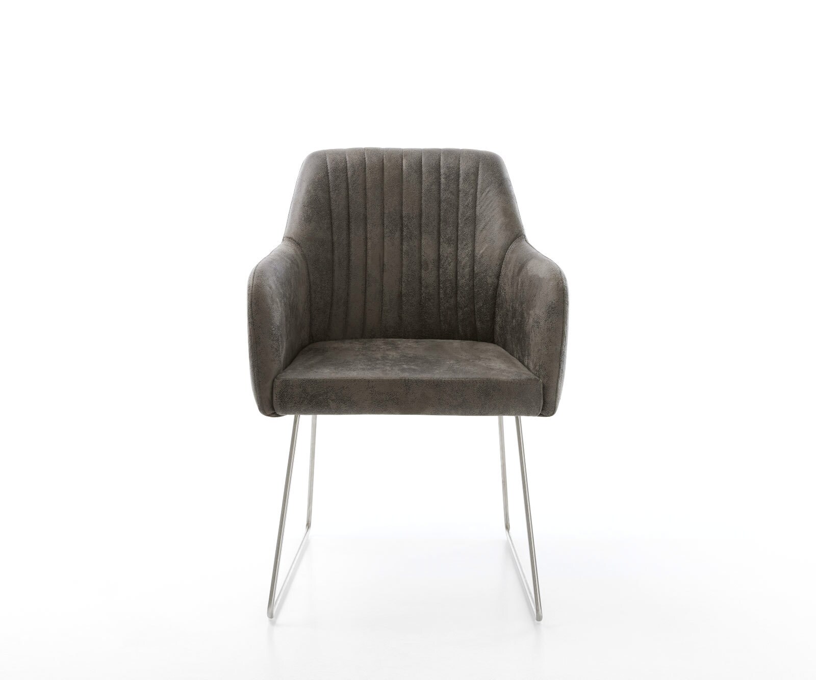 Стол Сив Антик Извити крака Неръждама стомана Greg-Flex 1 Стол Сив Антик Извити крака Неръждама стомана Greg-Flex 1