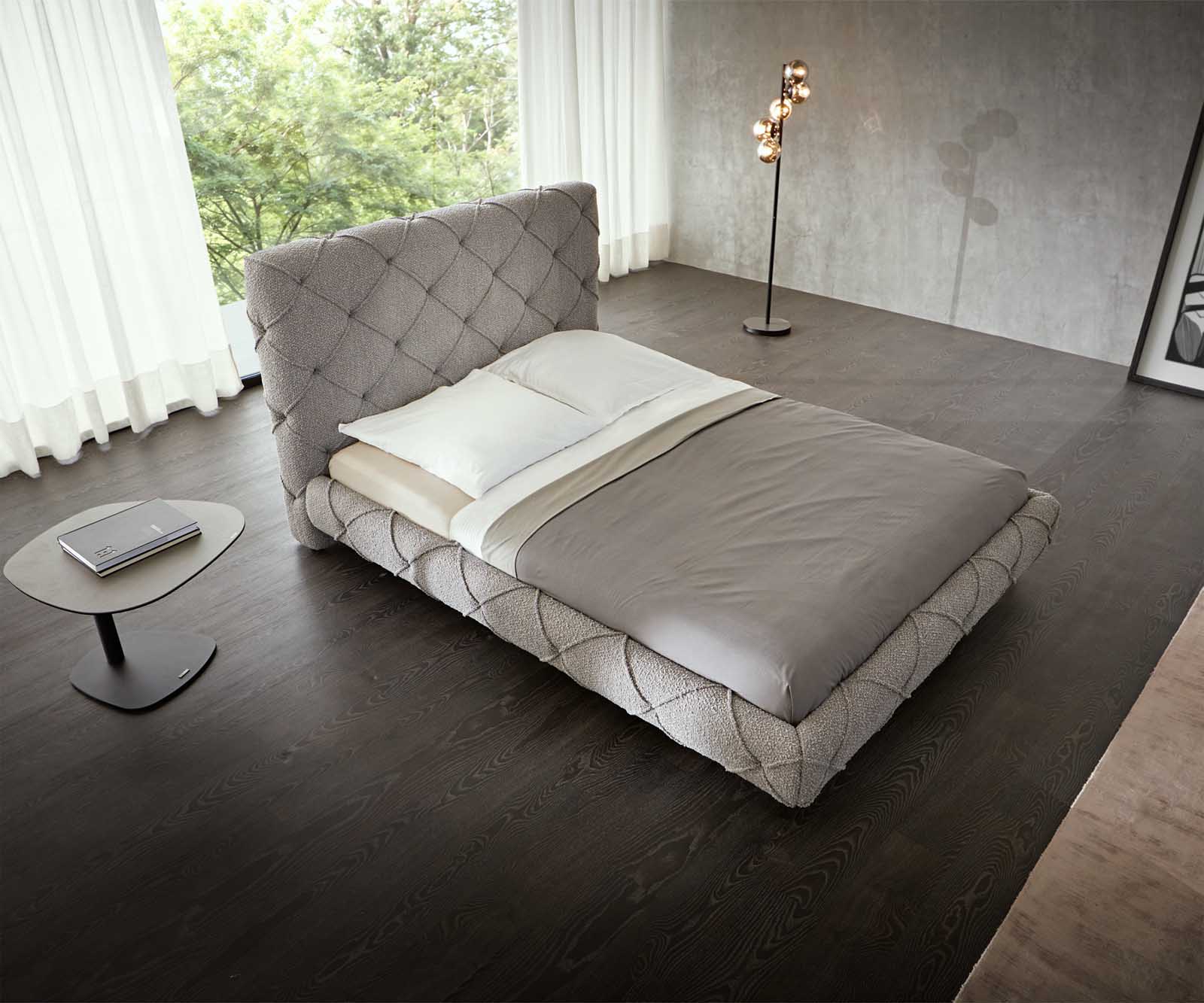 Тапицирано легло Nayara 140x200 cm bouclé silver grey 1