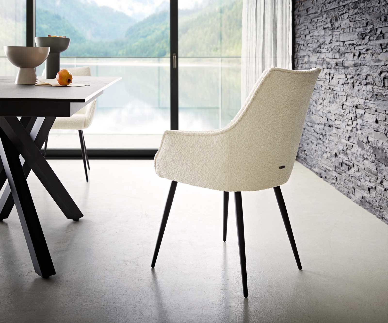 Стол Букле Бяло 4-крака Прави Черни Покет пружина Alja-Flex 4 Стол Букле Бяло 4-крака Прави Черни Покет пружина Alja-Flex 4