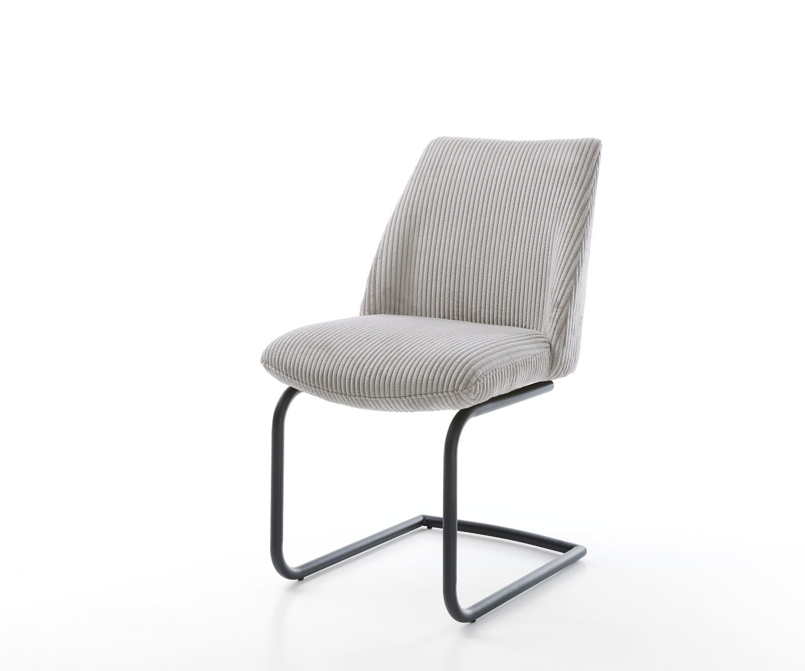 Люлеещ стол Корд Сребристо сив Конзолен крак кръгъл Черен Покет пружина Elso-Flex 1