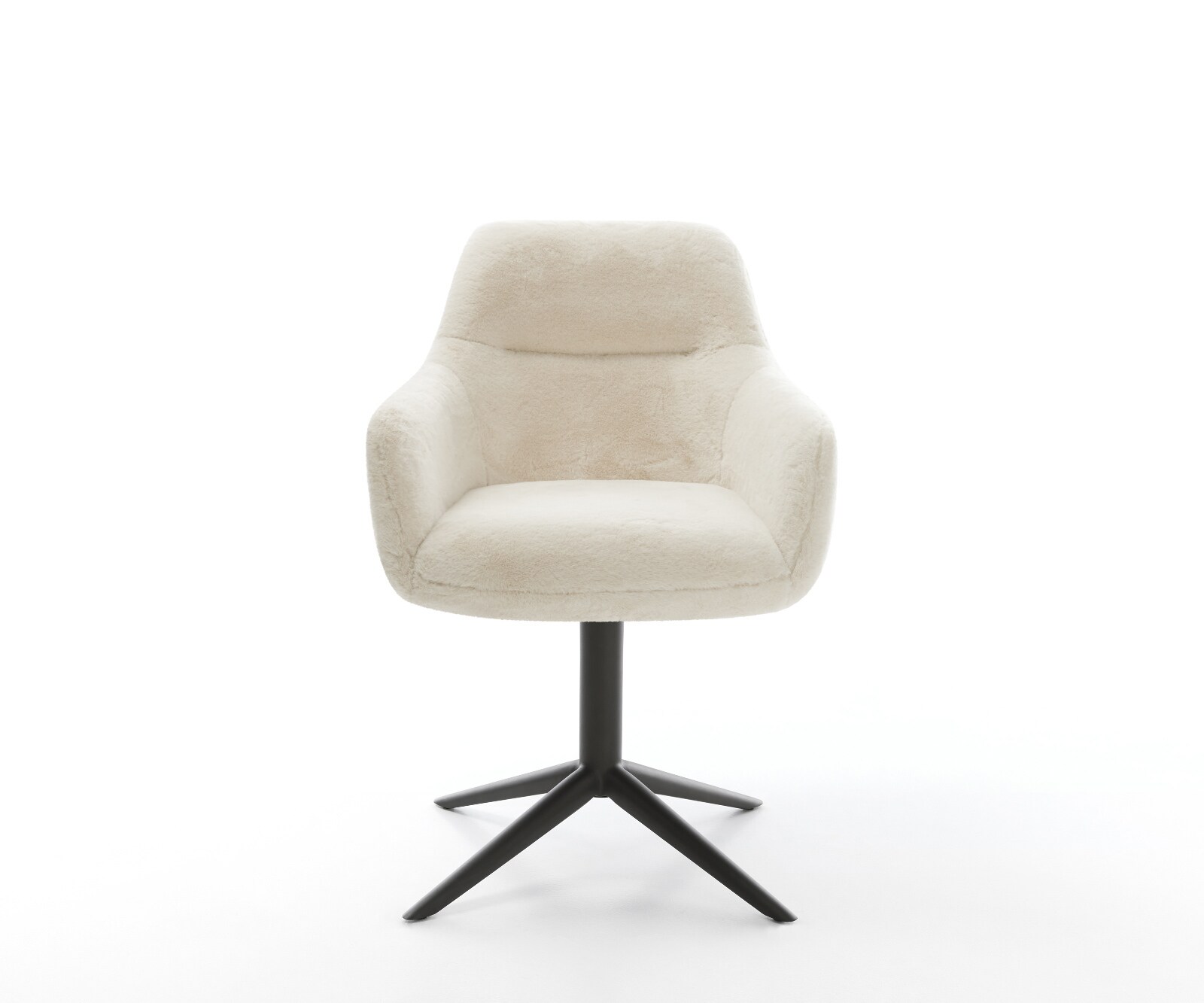 Въртящ се стол Pejo-Flex Plush крем-бяло База черно Завъртане на 360° Люлееща се функция Ядро от джобни пружини 2