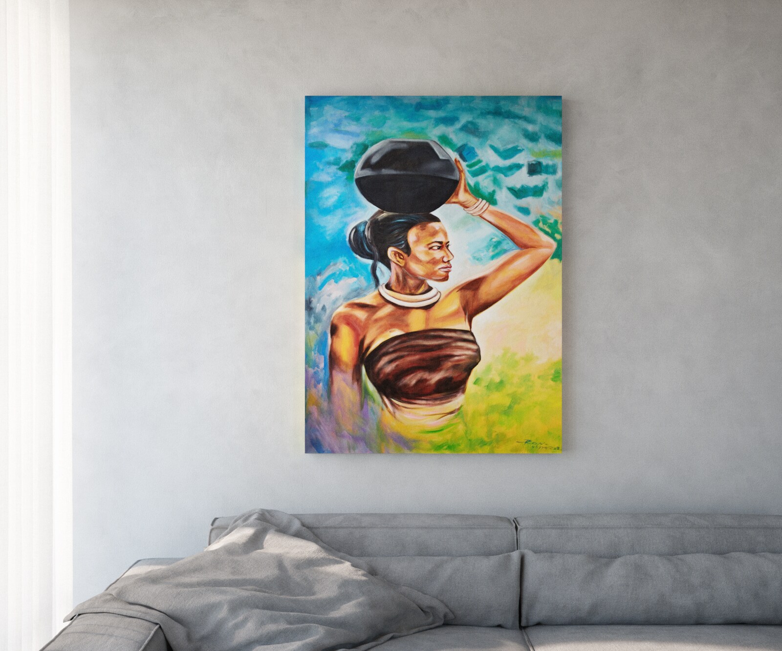 Картина 100x140 cm Многоцветен акрил в/у платно Africa