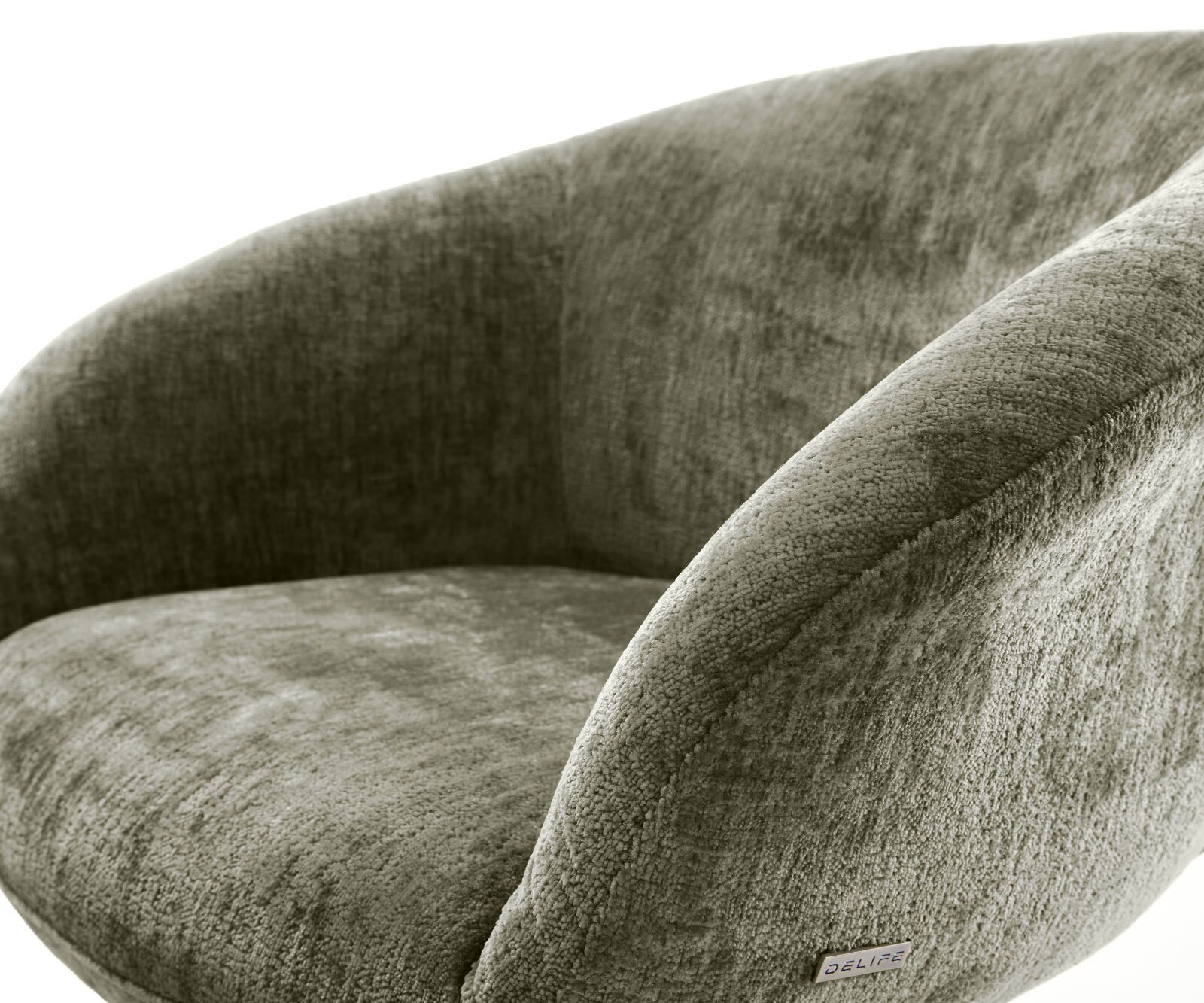 Врътящ се стол с подлакътници Шенил Маслина Офис основа Черен 360° въртящ се Покет пружина Vinka-Flex 4