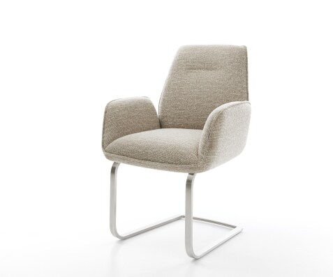 Стол с конзола Zoa-Flex Тъкан Soft Beige Стол с конзола плосък Ядро от джобни пружини от неръждаема стомана