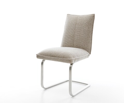 Стол с конзола Lelio-Flex тъкан Soft Beige Стол с конзола с плоска сърцевина от джобни пружини от неръждаема стомана