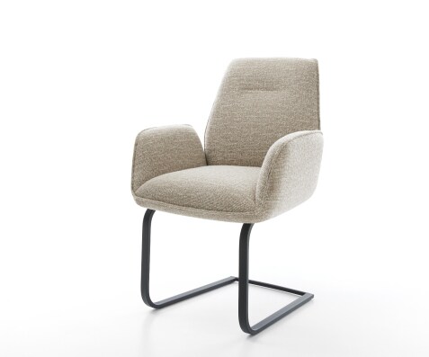 Стол с конзола Zoa-Flex Тъкан Soft Beige Стол с конзола плосък Black Pocket spring core