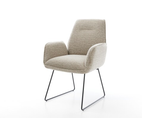 Стол за хранене Zoa-Flex Тъкан Soft Beige Основа от шейни Черна сърцевина от джобни пружини